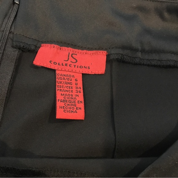 JS Collections Jewelled Satiny Black Skirt, heavily embellished along hem. - Picture 6 of 8